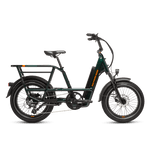 Right side of a deep emerald green RadRunner cargo utility ebike on a white background.