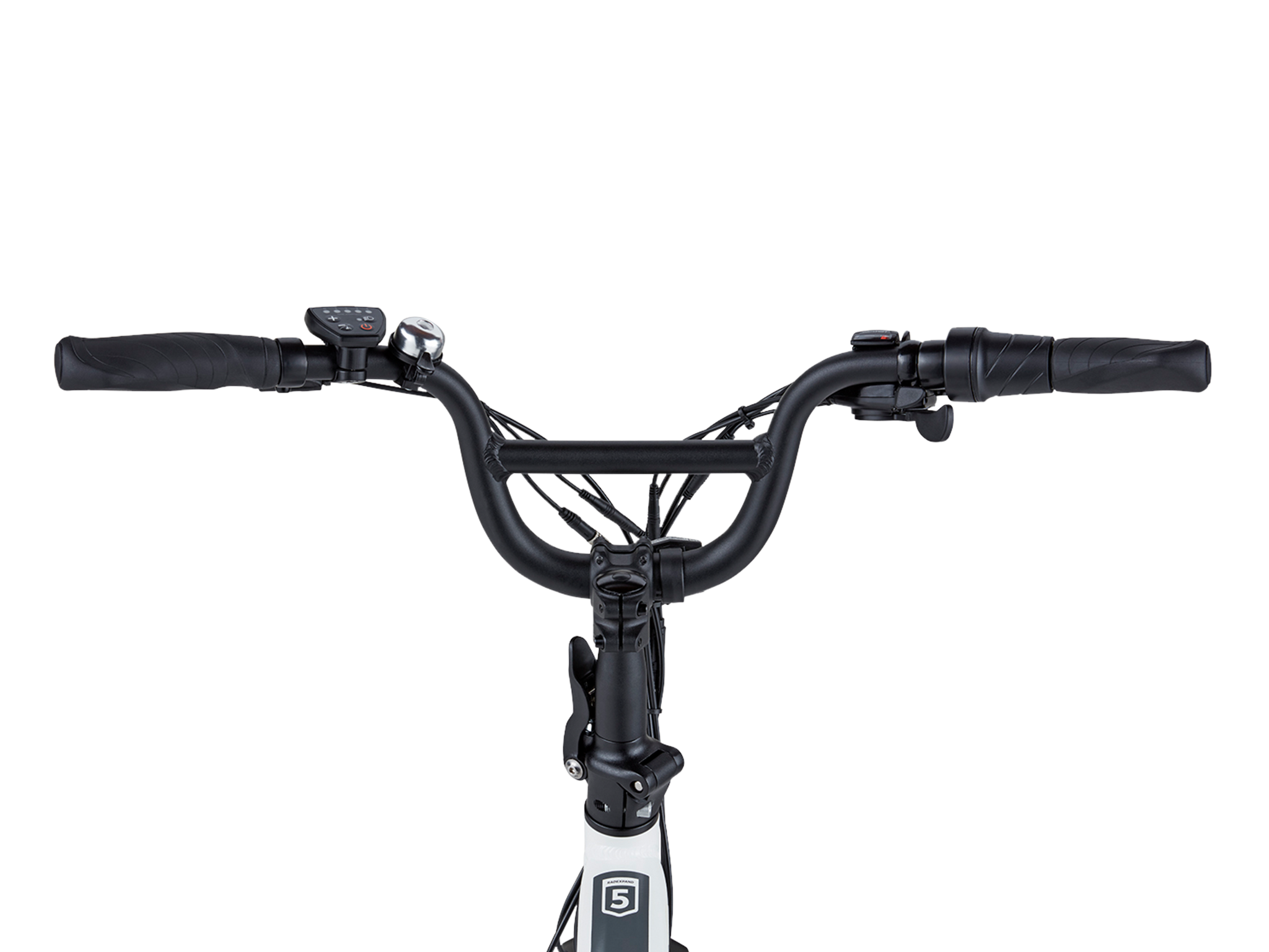 Side view of a black RadExpand 5 electric folding bike
