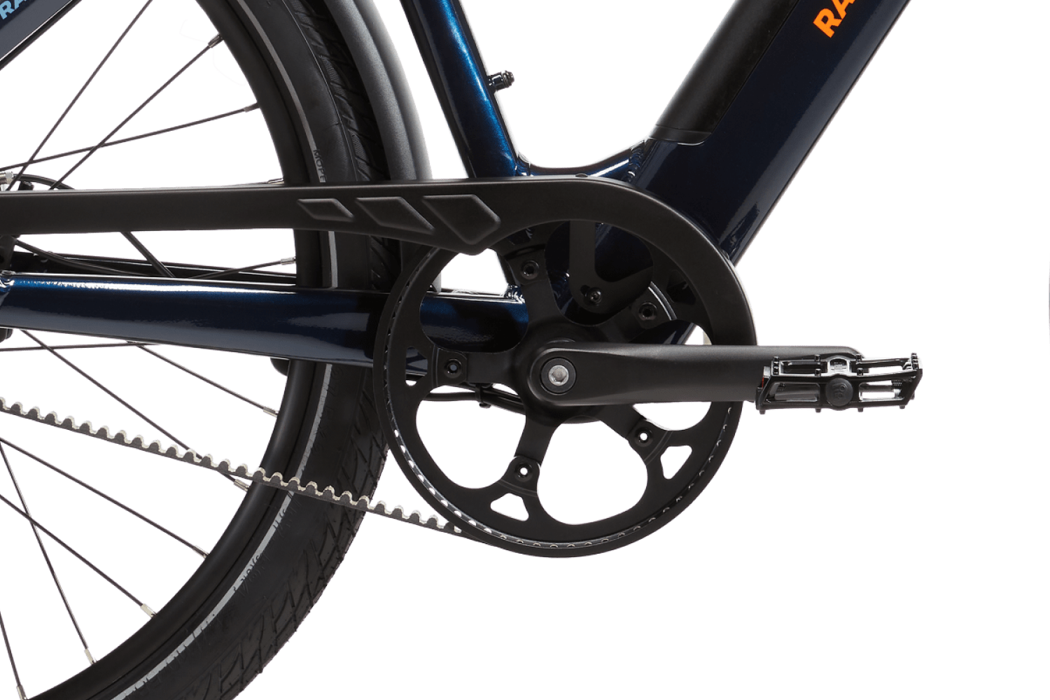 Right-side view of RadKick Belt Drive in Midnight Bleu