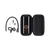 Rad Portable Tire Inflator in a black carrying case with mesh zip pocket and air hose with Q/R Schrader Head, USB-C charging cable, and four valve adaptors.