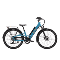 Right side view of a Radster Road electric commuter bike, size regular in bay blue