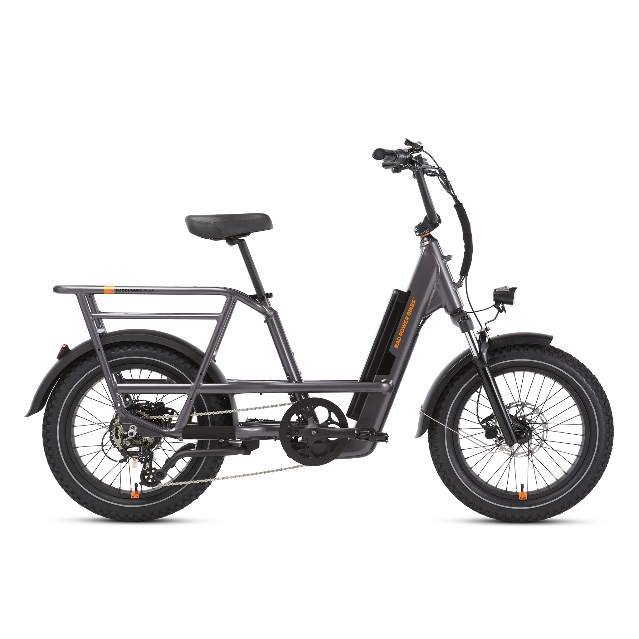 Charcoal-colored Radrunner 3 Plus electric utility bike
