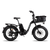Image of the Small Basket Roll Top Liner in the front basket of a Rad ebike.