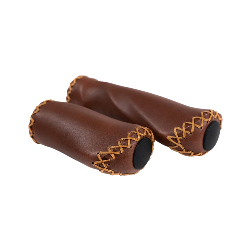 Brown leather Handlebar Grips