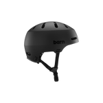 Side view of a matte black Bern Macon helmet