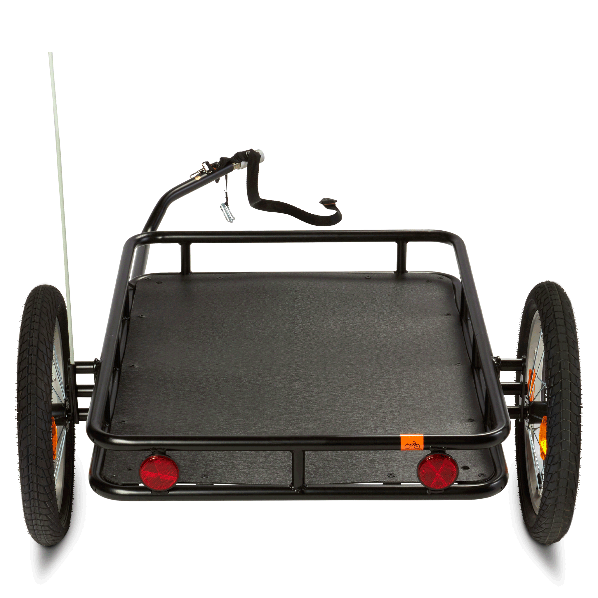 Rear view of the Rad Trailer, showing the rear reflectors for enhanced visibility.